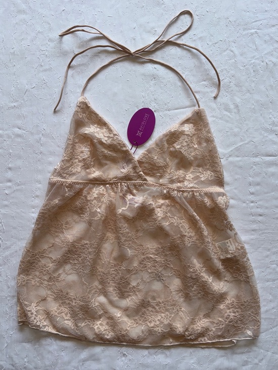 Avidlove Other - Sheer Lace Halter Chemise - Nude/Blush